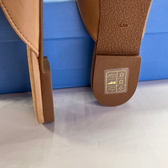 Jack Rogers Penwood Tassel Mule Size 6.5M Sand Leather Backless Slip On Shoes - Picture 3 of 16